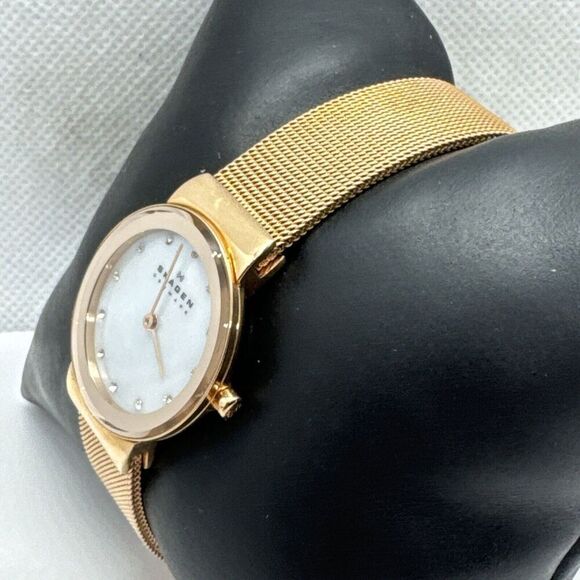 Skagen Freja 358SRRD Women Rose-Tone Steel Mesh Analog Dial Quartz Watch JNA581 main image 5